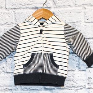NEW! 3M Carters Grey Striped Zip Up Jacket